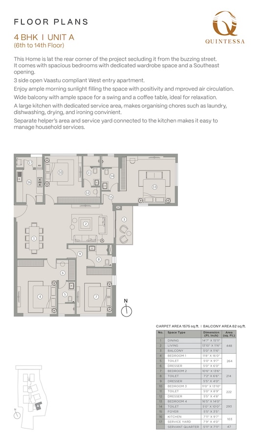 Quintessa : The Pinnacle of Luxury Living in the Heart of Kolkatas Kankurgachi Floor plan